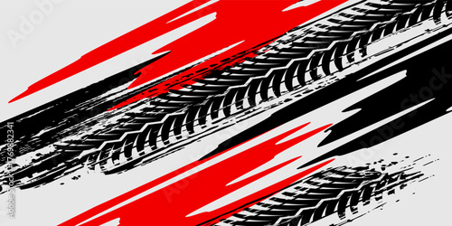 Car decal design vector. Graphic abstract stripe racing background kit designs for wrap vehicle, race car, rally, adventure and livery