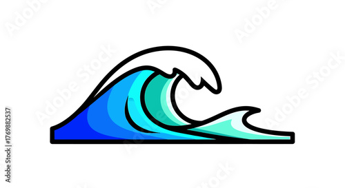 Vector Illustration of a Blue Ocean Wave A Graphic Design for Nature, Coastal, and Water-Themed Projects
