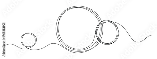 One continuous line drawing of Circle frame. Psychotherapy concept of solving problems is easy. Unravels bad mental health. Doodle vector illustration