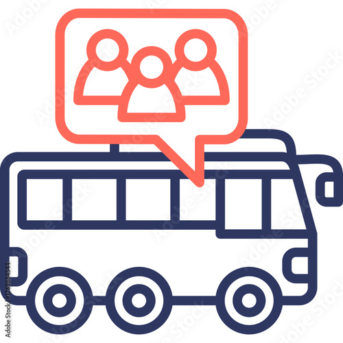 Public Transportation line color icon