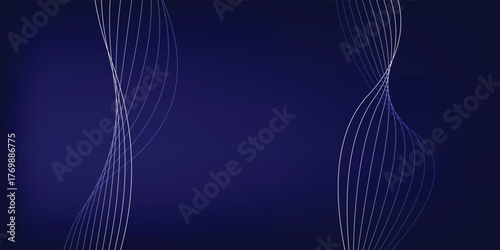 Abstract wave element for design. Digital frequency track equalizer. Stylized line art background. Wave with lines created using blend tool. Curved wavy line, smooth stripe. Vector Illustration.