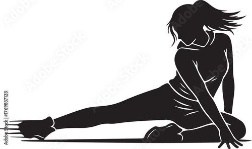 Dynamic Silhouette of a Woman Athlete in Motion, Illustrating Strength, Fitness, and an Active Lifestyle.