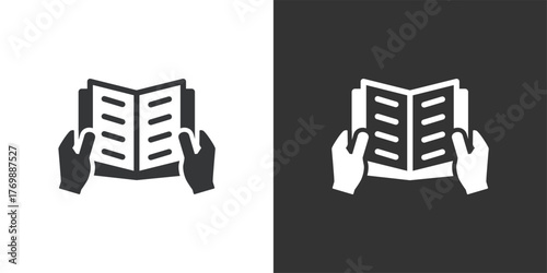 Read a book icon. Solid glyph series icon