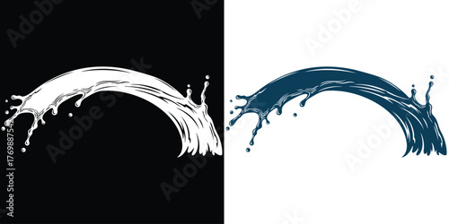 Dynamic liquid splash element for design projects with contrasting backgrounds