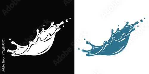 Dynamic water splash in contrasting colors for modern product promotions or design