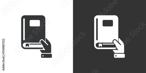 Receive Books icon. Solid glyph series icon