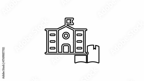 The school icon is displayed on a white background.