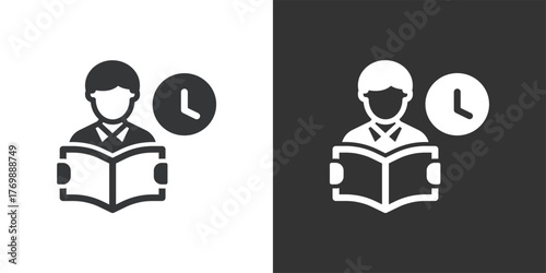 Study Time icon. Solid glyph series icon