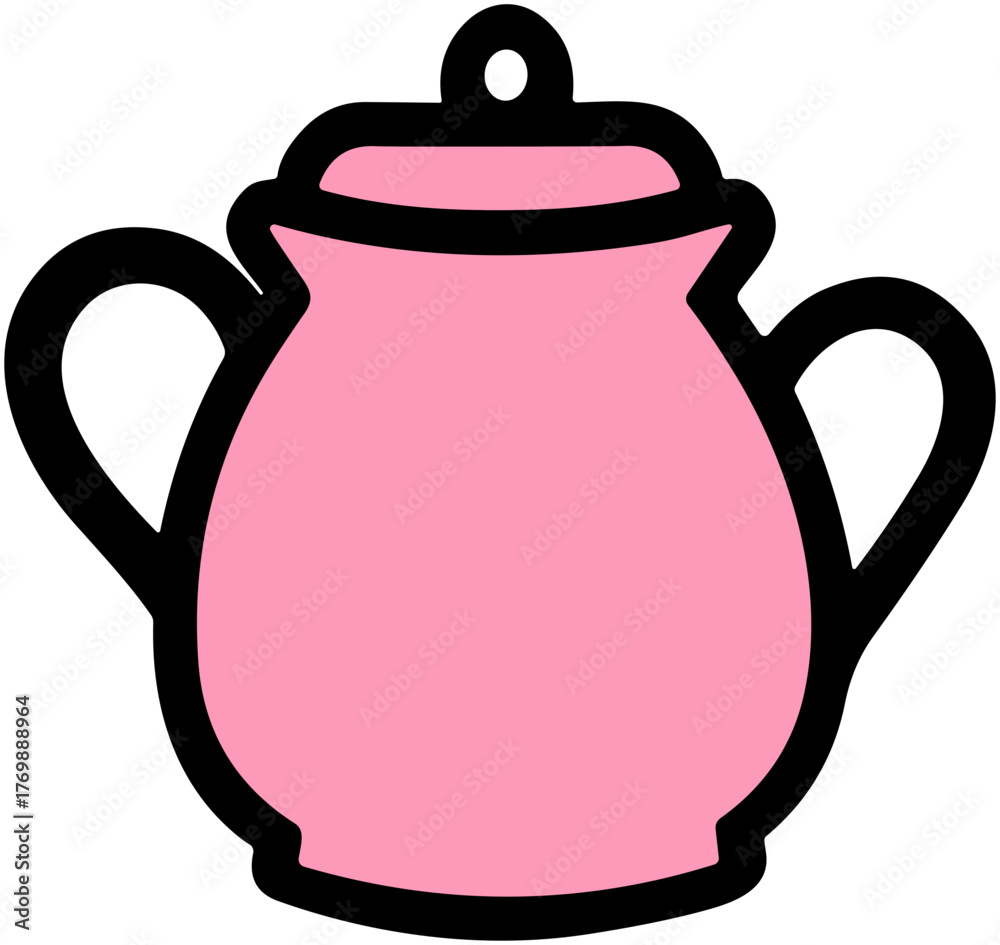 Obraz premium Cute Teapot Icon: Cozy Kitchenware Illustration