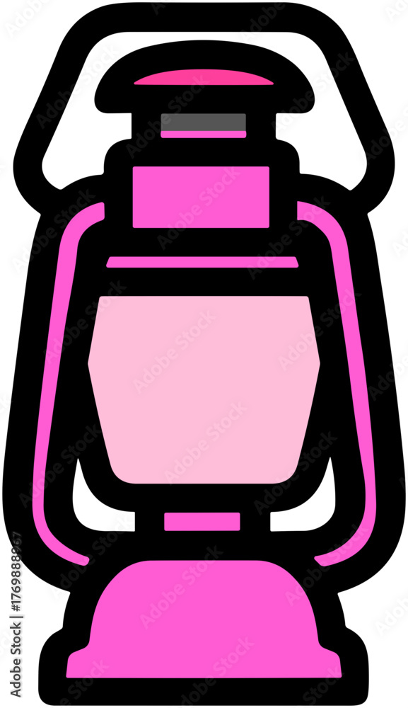 Obraz premium Cute Lantern Icon: Retro Festival Light Illustration