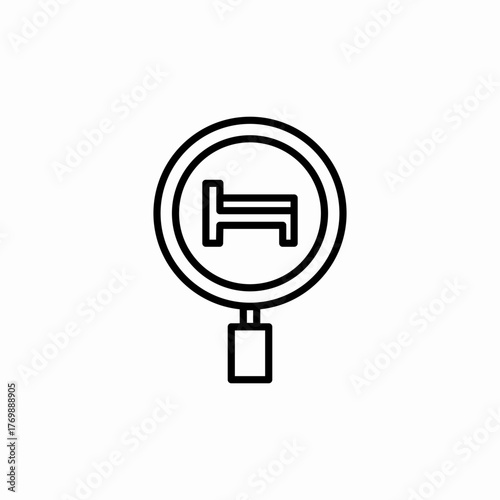 search hotel bed icon sign vector