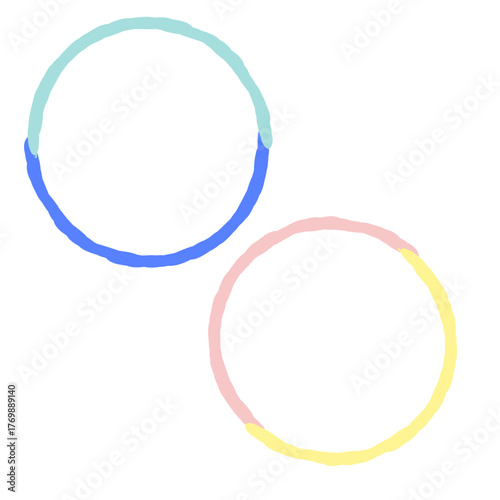 手描きのかわいいカラフルなリング