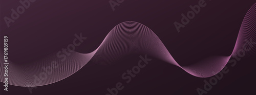 dark purple horizontal abstract background with futuristic wave lines. banner. Suit for bussines, banners