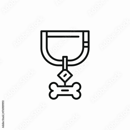 dog pet collar icon sign vector