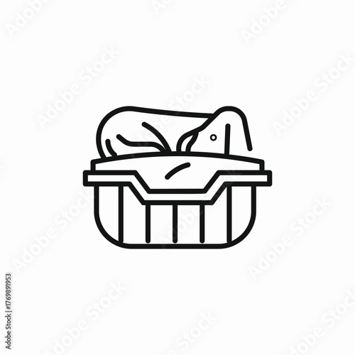 dog pet sleeping place icon sign vector