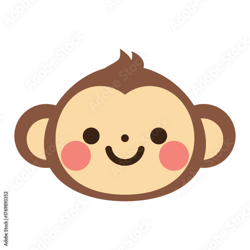 かわいいサルの顔のベクターイラスト