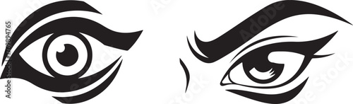 Monochromatic Vector Eye Designs: Open and Fierce Gazes