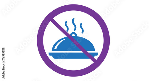 No food or drink allowed prohibition sign with a dome silhouette