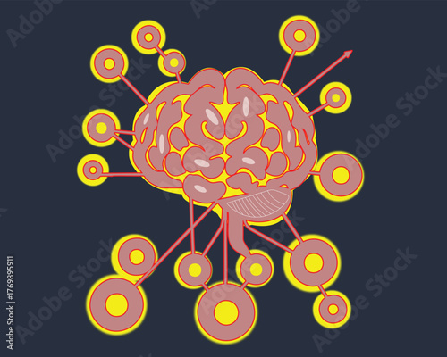 Neural network brain illustration symbolizing smart technology and growth
