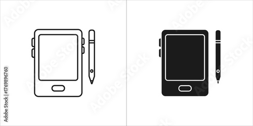 Digital tablet and stylus icon