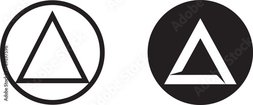 Abstract Geometric Triangle Circle Logos, Black and White, Minimalist Design