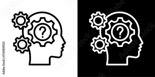Reason Of Line Black And White Style Vector Illustration 