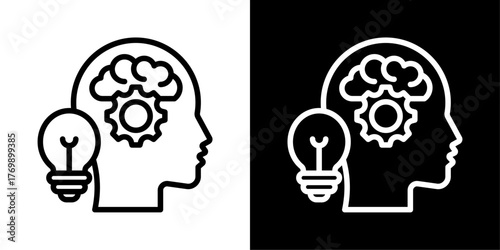 Rationale Of Line Black And White Style Vector Illustration 