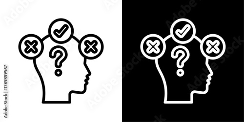 Assumption Of Line Black And White Style Vector Illustration 