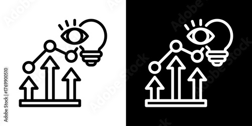 Vision  Icon Of Flat Black And White Style  