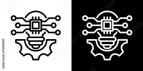Tech  Icon Of Flat Black And White Style  