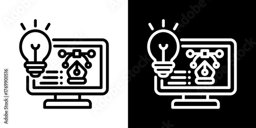 Design  Icon Of Flat Black And White Style  