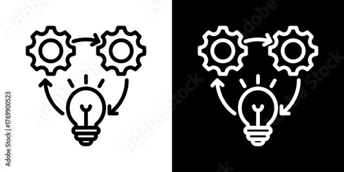 Realization  Icon Of Flat Black And White Style  