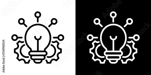 Invention  Icon Of Flat Black And White Style  
