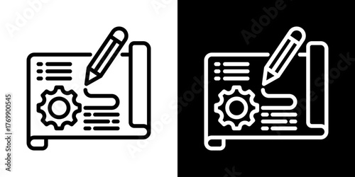 Prototype  Icon Of Flat Black And White Style  