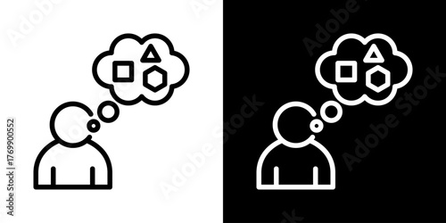 Imagine  Icon Of Flat Black And White Style  