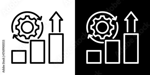 Improve  Icon Of Flat Black And White Style  