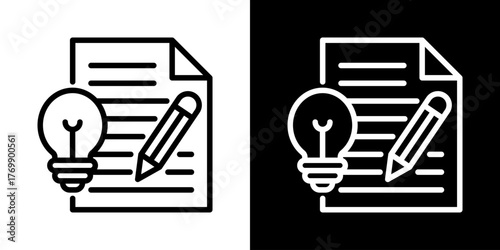Concept  Icon Of Flat Black And White Style  