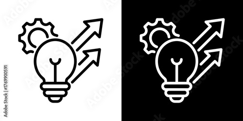 Develop  Icon Of Flat Black And White Style  