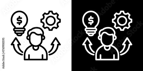Entrepreneurship  Icon Of Flat Black And White Style  