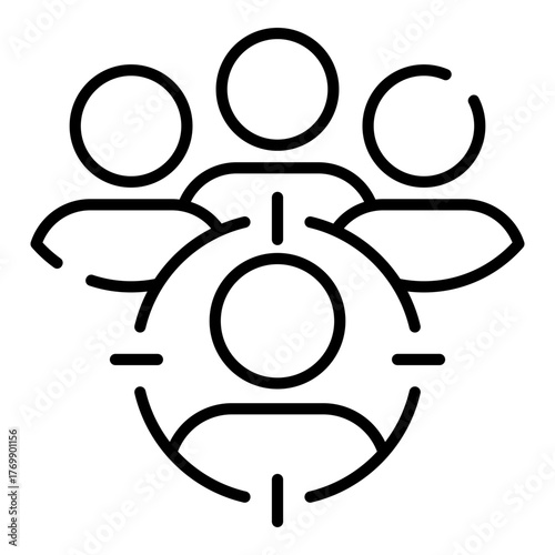 Headhunting black line icon