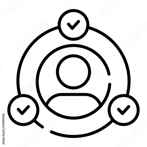 Hiring process black line icon