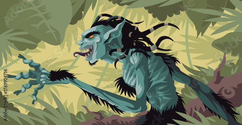 tokoloshe creature in the african jungle