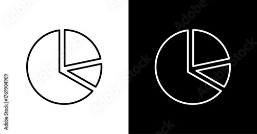 Pie Chart White Icon Set Design