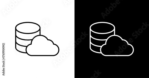 Cloud Computing White Icon Set Design