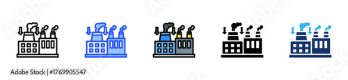 Emission Reduction Icon Collection With Multiple Styles