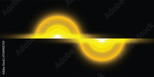 creative golden sunlight,Abstract sun burst ,digital lens flare on black background for overlay. creative