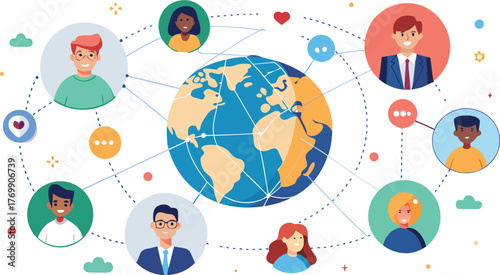global communication concept with people.