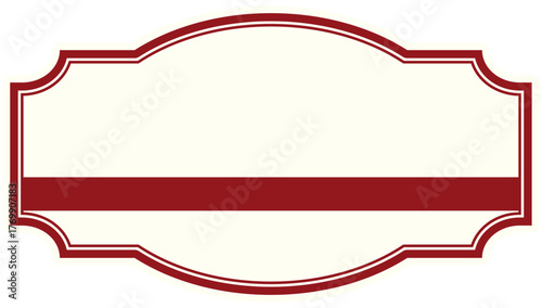 赤いワインラベル風のエレガントフレーム　帯付き