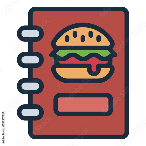 food order menu filled line icon for restaurant selection
