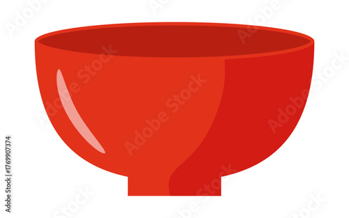 和食に使える定番の赤い汁椀のイラスト